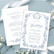 Victoriaans  Grace Floral Dusty Blue Wedding