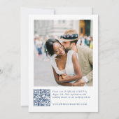 Victoriaans Grace Floral Dusty Blue Wedding Kaart (Achterkant)