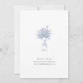 Victoriaans  Grace Floral Dusty Blue Wedding Kaart (Achterkant)
