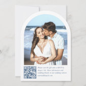 Victoriaans  Grace Floral Dusty Blue Wedding Kaart (Achterkant)