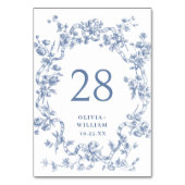 Victoriaans  Grace Floral Dusty Blue Wedding Kaart (Voorkant)