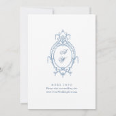 Victoriaans  Grace Floral Dusty Blue Wedding Kaart (Achterkant)