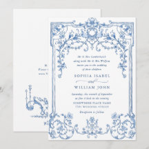 Victoriaans  Grace Floral Dusty Blue Wedding