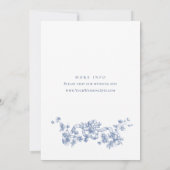 Victoriaans  Grace Floral Dusty Blue Wedding Kaart (Achterkant)