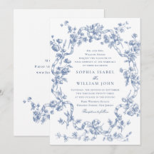 Victoriaans  Grace Floral Dusty Blue Wedding