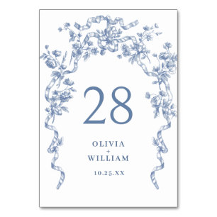 Victoriaans  Grace Floral Dusty Blue Wedding Kaart