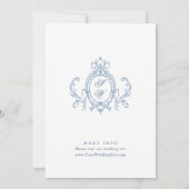 Victoriaans  Grace Floral Dusty Blue Wedding Kaart (Achterkant)