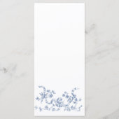 Victoriaans  Grace Floral Dusty Blue Wedding Menu (Achterkant)