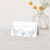 Victoriaans  Grace Floral Dusty Blue Wedding Plaatskaartje (Voorkant)