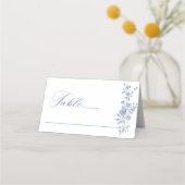 Victoriaans  Grace Floral Dusty Blue Wedding Plaatskaartje (Voorkant)