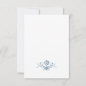 Victoriaans  Grace Floral Dusty Blue Wedding RSVP Kaartje (Achterkant)