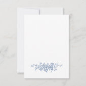 Victoriaans  Grace Floral Dusty Blue Wedding RSVP Kaartje (Achterkant)