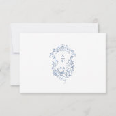 Victoriaans Grace Floral Dusty Blue Wedding RSVP Kaartje (Achterkant)