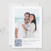 Victoriaans  Grace Floral Dusty Blue Wedding Save The Date (Achterkant)