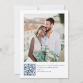 Victoriaans  Grace Floral Dusty Blue Wedding Save The Date (Achterkant)