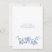 Victoriaans  Grace Floral Dusty Blue Wedding Save The Date (Achterkant)