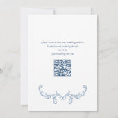 Victoriaans  Grace Floral Dusty Blue Wedding Save The Date (Achterkant)