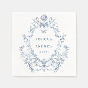 Victoriaans Grace Floral Dusty Blue Wedding Servet