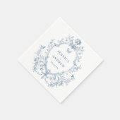 Victoriaans  Grace Floral Dusty Blue Wedding Servet (Hoek)