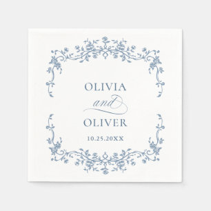 Victoriaans Grace Floral Dusty Blue Wedding Servet
