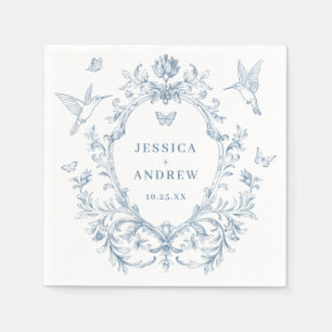 Victoriaans Grace Floral Dusty Blue Wedding Servet