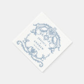 Victoriaans  Grace Floral Dusty Blue Wedding Servet (Hoek)