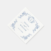 Victoriaans  Grace Floral Dusty Blue Wedding Servet (Hoek)