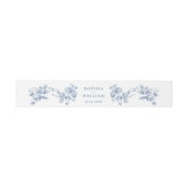 Victoriaans  Grace Floral Dusty Blue Wedding Uitnodigingen Wikkel (Vlak)