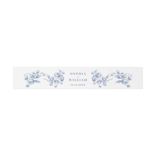 Victoriaans  Grace Floral Dusty Blue Wedding Uitnodigingen Wikkel (Vlak)