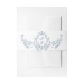 Victoriaans  Grace Floral Dusty Blue Wedding Uitnodigingen Wikkel (Voorkant Voorbeeld)