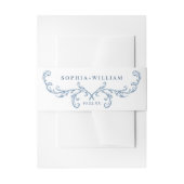 Victoriaans  Grace Floral Dusty Blue Wedding Uitnodigingen Wikkel (Voorkant Voorbeeld)