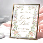  Victoriaans Grace Floral Guestbook Sign Poster