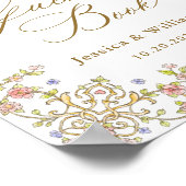  Victoriaans Grace Floral Guestbook Sign Poster (Hoek)