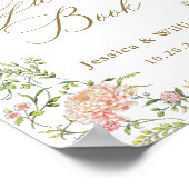  Victoriaans Grace Floral Guestbook Sign Poster (Hoek)