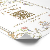  Victoriaans Grace Floral Honeymoon Fund Sign Poster (Hoek)