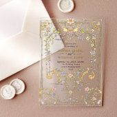 Victoriaans  Grace Floral Lijst Bruiloft Acryl Uitnodigingen