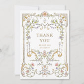 Victoriaans Grace Floral Lijst Bruiloft Bedankkaart (Voorkant)