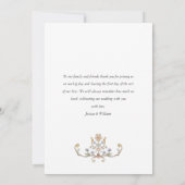 Victoriaans Grace Floral Lijst Bruiloft Bedankkaart (Achterkant)