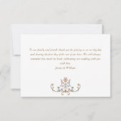 Victoriaans  Grace Floral Lijst Bruiloft Bedankkaart (Achterkant)