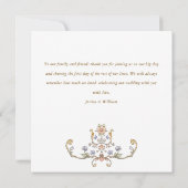 Victoriaans Grace Floral Lijst Bruiloft Bedankkaart (Achterkant)