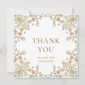 Victoriaans Grace Floral Lijst Bruiloft Bedankkaart (Voorkant)