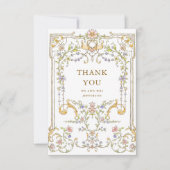 Victoriaans  Grace Floral Lijst Bruiloft Bedankkaart (Voorkant)