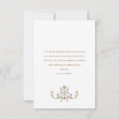 Victoriaans  Grace Floral Lijst Bruiloft Bedankkaart (Achterkant)
