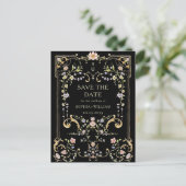 Victoriaans Grace Floral Lijst Bruiloft Briefkaart (Staand voorkant)