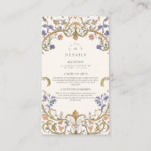 Victoriaans  Grace Floral Lijst Bruiloft Informatiekaartje (Voorkant)
