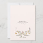 Victoriaans  Grace Floral Lijst Bruiloft Kaart (Achterkant)