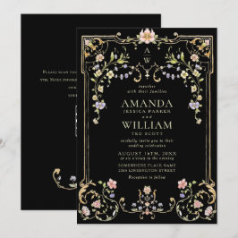 Victoriaans  Grace Floral Lijst Bruiloft Kaart