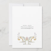 Victoriaans  Grace Floral Lijst Bruiloft Kaart (Achterkant)