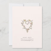 Victoriaans  Grace Floral Lijst Bruiloft Kaart (Achterkant)