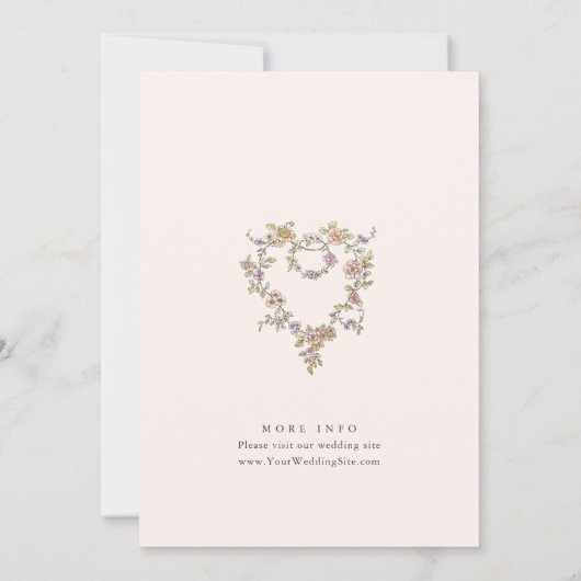 Victoriaans  Grace Floral Lijst Bruiloft Kaart (Achterkant)